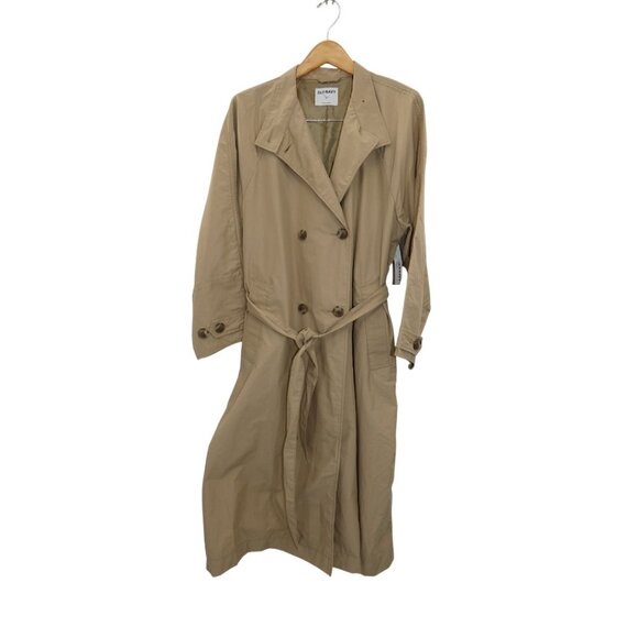 Old Navy NWT Nylon Blend Trench Coat M Oversized Rain Layer Academia Minimalist - Picture 5 of 10